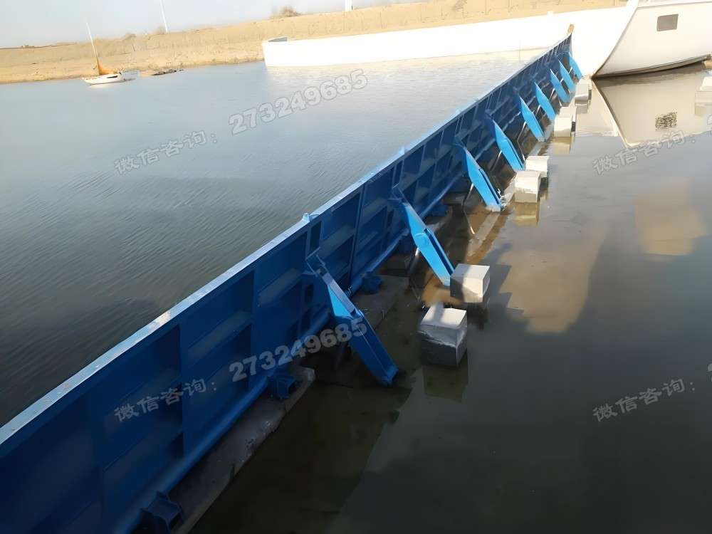 蓝色水域液压钢坝