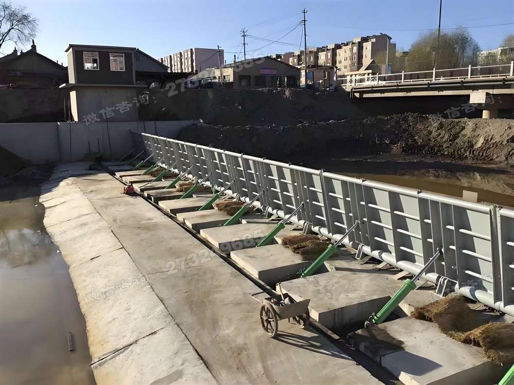 城区绿色液压缸液压钢坝